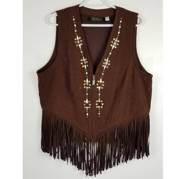 Bob Mackie Jackets & Blazers - Bob Mackie Brown Vest Top Sz XL